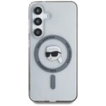 Case Karl Lagerfeld Button Karl Head Printed Logo MagSafe for Samsung Galaxy S25 black - imagine 3