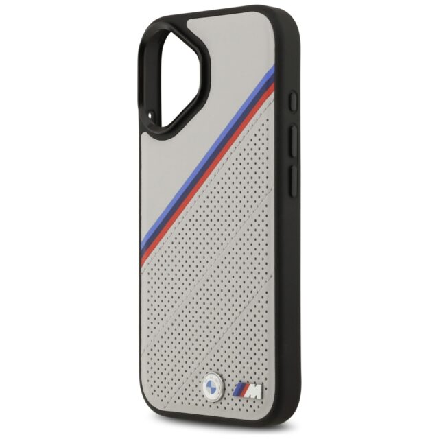 BMW M Tricolor Metal Logo MagSafe Case for iPhone 17 Gray - imagine 6
