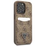 Guess GUHCP13LP4TPW iPhone 13 Pro / 13 6,1" brown hardcase 4G Triangle Logo Cardslot - imagine 4