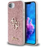 Case Guess Fixed Glitter Big 4G for iPhone 16e pink
