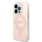 Guess Set GUBPP14LH4EACSP Case+ Charger iPhone 14 Pro 6,1" pink hard case 4G Print MagSafe - imagine 2
