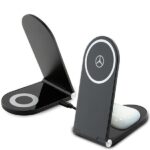 Mercedes Foldable Wireless Charger 2-in-1 MEMFBGSLK 15W Black Silver Star MagSafe - imagine 4