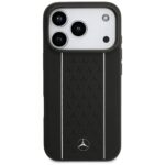 Mercedes Leather Star Pattern Stripes MagSafe Case for iPhone 17 Pro Black - imagine 4