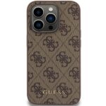 Guess GUHCP15LG4GFBR iPhone 15 Pro 6.1" brown hard case 4G Metal Gold Logo - imagine 3