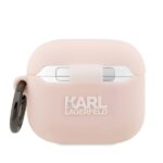 Karl Lagerfeld KLA3RUNIKP AirPods 3 cover pink Silicone Karl Head 3D - imagine 2