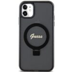Guess GUHMN61HRSGSK iPhone 11 / Xr 6.1" black hardcase Ring Stand Script Glitter MagSafe - imagine 3