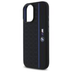 BMW BMHMP16S23SHEB iPhone 16 6.1" black hardcase Silicone Hexagon Blue Line MagSafe - imagine 6