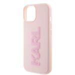 Karl Lagerfeld KLHCP15S3DMBKCP iPhone 15/ 14 / 13 6.1" pink hardcase 3D Rubber Glitter Logo - imagine 6