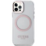 Guess GUHMP12MHTRMP iPhone 12/12 Pro 6.1" pink hard case Metal Outline Magsafe - imagine 3
