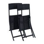 Small Black Forest Garden Furniture Set, Two Chairs + Black Table - imagine 3