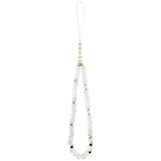 Guess IML Flowers Electro Pearl Strap MagSafe Case for iPhone 17 Pro White - imagine 2