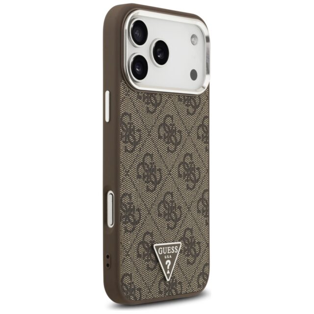 Case Guess 4G Triangle Logo MagSafe for iPhone 17 Pro Max brown - imagine 4