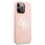 Guess GUHCP13LLS4GWPI iPhone 13 Pro / 13 6,1" pink hard case Silicone 4G Logo - imagine 4