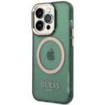 Guess GUHMP14LHTCMA iPhone 14 Pro 6.1" khaki hard case Gold Outline Translucent MagSafe - imagine 2