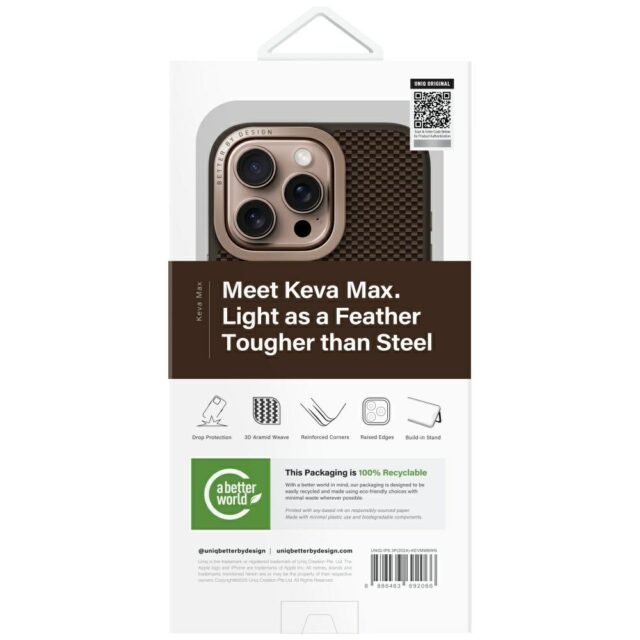 Case UNIQ Keva Max for iPhone 16 Pro Magclick Charging Camera Stand brown - imagine 9