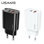 USAMS Wall Charger 1xUSB-C + 1xUSB T35 20W (only head) PD3.0 + QC3.0 Fast Charging black CC121TC02 - imagine 5