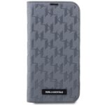 Karl Lagerfeld KLBKP14LSAKLHPG iPhone 14Pro 6.1" bookcase silver Saffiano Monogram - imagine 3