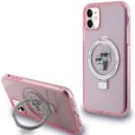 Karl Lagerfeld KLHMN61HMRSKCP iPhone 11/ Xr 6.1" pink hardcase Ring Stand Karl&Choupettte Mag