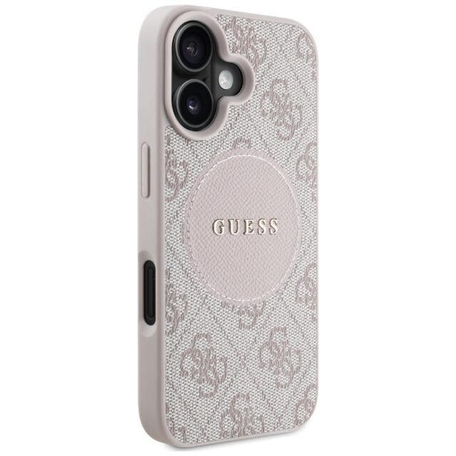 Case Guess 4G Circle Classic Logo MagSafe for iPhone 16 pink - imagine 4