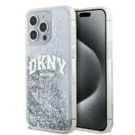 DKNY DKHCP15LLBNAET iPhone 15 Pro 6.1" white hardcase Liquid Glitter Big Logo