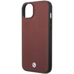 BMW BMHCP14S22RFGR case iPhone 14 / 15 / 13 6.1" burgundy Leather Diamond Pattern - imagine 6