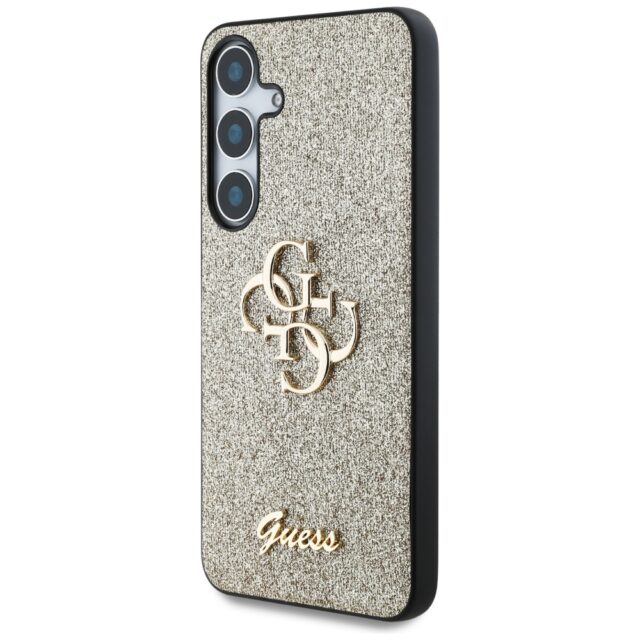 Case Guess Fixed Glitter Big 4G Metal Logo to Samsung Galaxy S25 gold - imagine 2