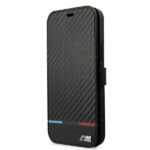 BMW BMBKP13LPUCARTCBK case iPhone 13 Pro / 13 6.1" black bookcase M Collection PU Carbon Strip