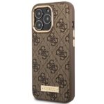 Guess GUHMP14XU4GPRW iPhone 14 Pro Max 6,7" brown hard case 4G Logo Plate MagSafe - imagine 2