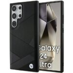 Case BMW BMHCS24L23RCGPK S24 Ultra S928 black hardcase Signature Leather Crossing Lines Pattern