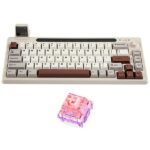 Mechanical keyboard Epomaker RT65 Flamingo Switch grey-white