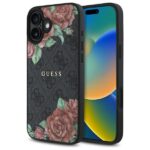 Guess GUHMP16SP4ROPEMCK iPhone 16 6.1" black hardcase 4G Flowers Print MagSafe