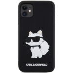 Karl Lagerfeld KLHCN613DRKHNK iPhone 11/ Xr 6.1" black hardcase Rubber Choupette 3D - imagine 3