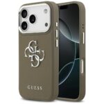 Guess Grained Big 4G Classic Logo Case for iPhone 17 Pro Brown