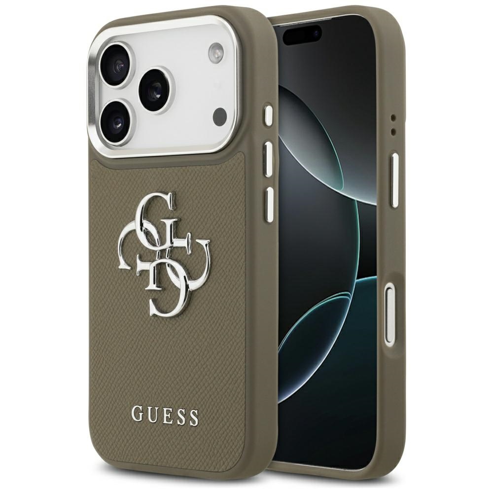 cps-5b210deeb0fec2a1d46e942914d403fa-2025-12-06-06-15-56 Guess Grained Big 4G Classic Logo Case for iPhone 17 Pro Brown - imagine 1