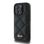 Guess GUHCP16XPSQSQSK iPhone 16 Pro Max 6.9" black hardcase Quilted Metal Logo - imagine 2