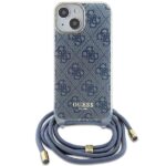 Guess GUHCP15SHC4SEB iPhone 15 / 14 / 13 6.1" blue hardcase Crossbody Cord 4G Print - imagine 2