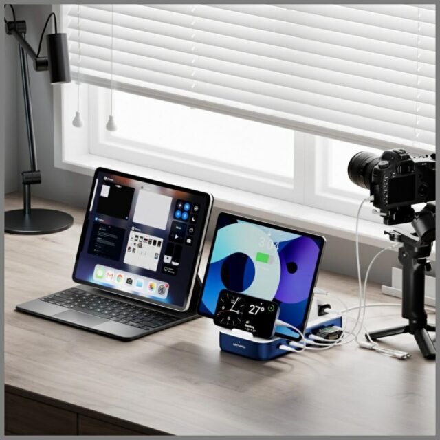 Charging station 4smarts Team 100W with cable set navy blue - imagine 9