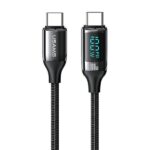 USAMS Braided Cable U78 USB-C to USB-C LED 1.2m 100W Fast Charging black SJ546USB01 (US-SJ546)