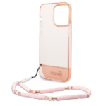Guess GUHCP14LHGCOHP iPhone 14 Pro 6,1" pink hardcase Translucent Pearl Strap - imagine 6