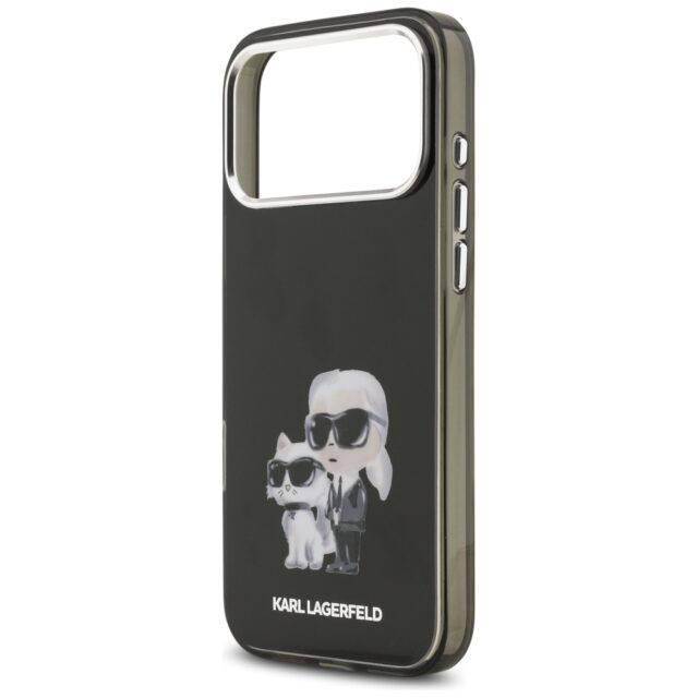 Karl Lagerfeld IML Aquarelle Karl & Choupette & Logo MagSafe Case for iPhone 17 Pro Max Black - imagine 6