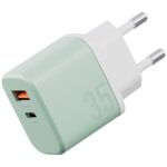 Wall charger Bazic GoPort Velox Kit USB-C/USB-A GaN 35W with cable green - imagine 2