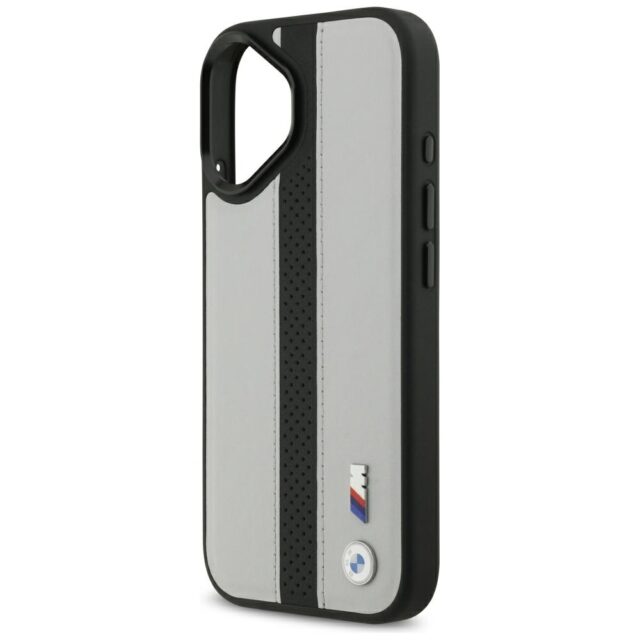 Case BMW M Perforated Stripe Logo MagSafe for iPhone 17 gray - imagine 6