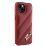 Karl Lagerfeld KLHCP15SPQDSMGR iPhone 15/ 14 / 13 6.1" red hardcase Diagonal Quilted Script - imagine 4