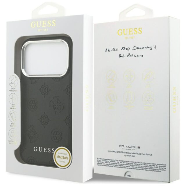 Guess Peony Hot Stamp Script MagSafe Case for iPhone 17 Pro Black - imagine 8
