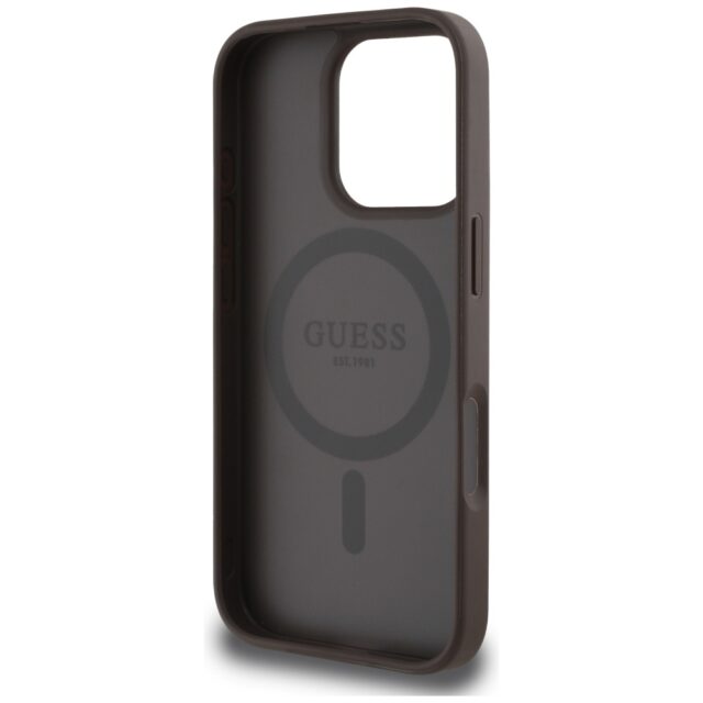 Case Guess 4G Circle Classic Logo MagSafe for iPhone 16 Pro brown - imagine 7
