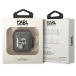 Karl Lagerfeld KLA2HNKCTGK Airpods 1/2 cover black Glitter Karl&Choupette - imagine 3