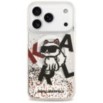Karl Lagerfeld Liquid Glitter Choupette Logo MagSafe Case for iPhone 17 Pro Clear - imagine 3