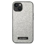 Karl Lagerfeld KLHCP14SG2ELS iPhone 14/ 15 / 13 6,1" hardcase silver Glitter Plaque Logo - imagine 3