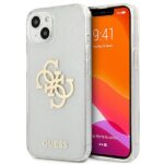 Guess GUHCP13SPCUGL4GTR iPhone 13 mini 5,4" transparent hard case Glitter 4G Big Logo