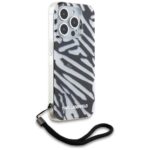 Karl Lagerfeld KLHCP15LHZBPKCCK iPhone 15 Pro 6.1" black hardcase IML Zebra Pattern & Cord - imagine 3